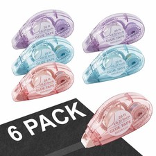 Double Sided Tape for Crafts, Pack of 6 Glue Tape Roller, 26 Ft x 0.31 in Scr...