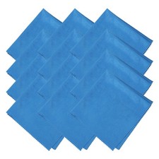 12Pcs Microfiber Cleaning Cloth for Glass 12" x 12" Eyeglass Cloth Sapphire Blue
