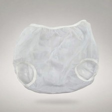 KINS Adult White Vinyl Plastic Pants Waterproof Reusable Diaper Cover S-3XL