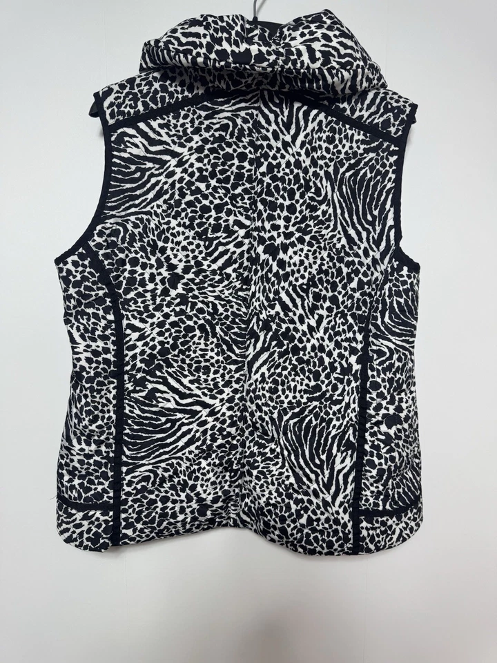 Chaleco sin mangas Laura Ashley negro blanco para mujer talla grande Foto 4 de 4