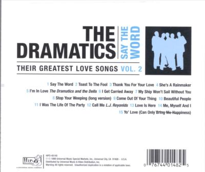 THE DRAMATICS - SAY THE WORD: THEIR GREATEST LOVE SONGS, VOL. 2 NEW CD