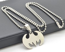 DC Comics Batman Logo Stainless Steel Pendant/Necklace 22" Chain