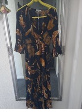 Blue Vanilla leaf peacock mid Sleeve Maxi Dress Size 10 BNWT Summer Season