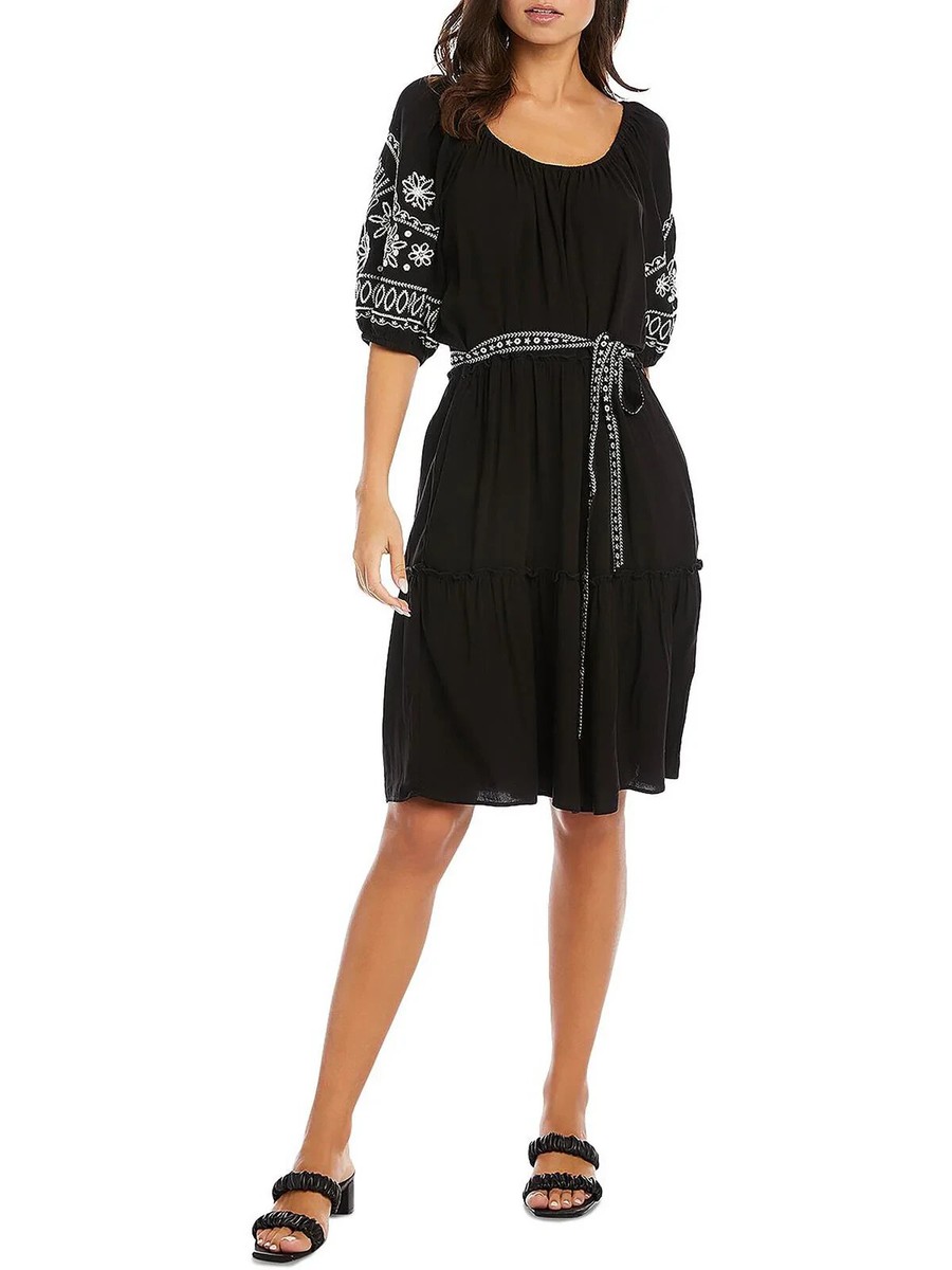 karen kane embroidered dress Mew Mews Liluri Long Sleeve Flower Maxi Dress main image 0