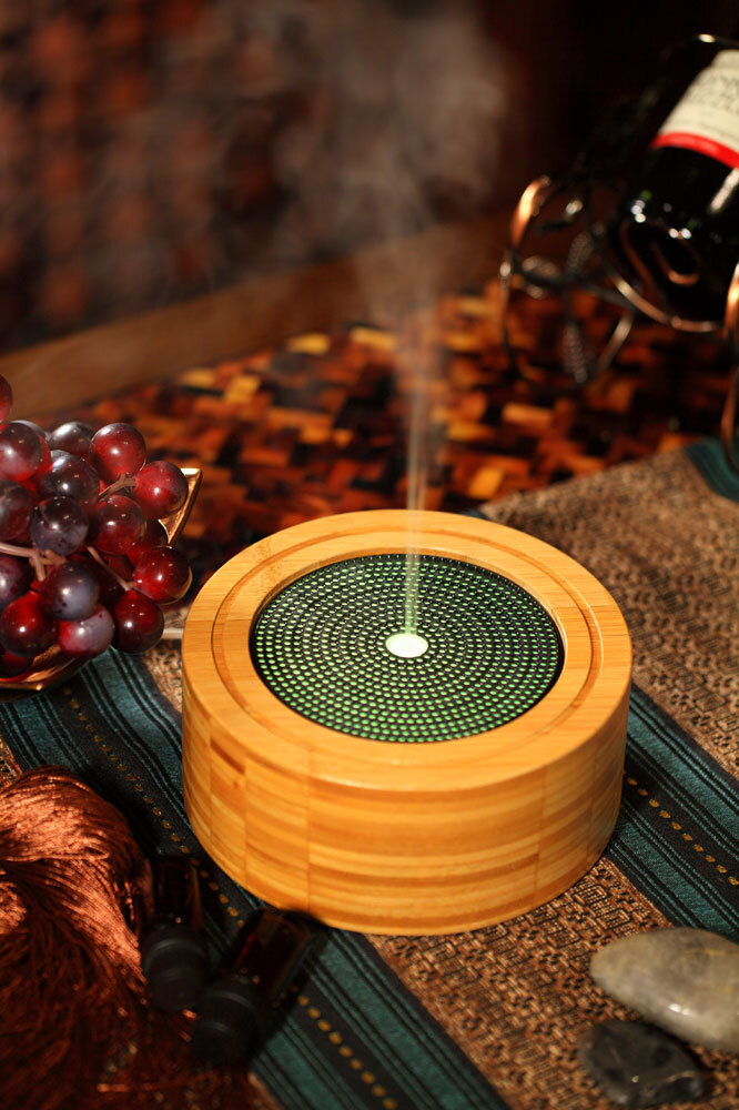 Ultrasonic Air Relaxing Bamboo Base Aroma Auto Shut-off Diffuser & Humidifier