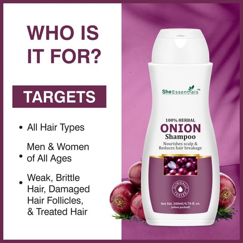 She Essentials Onion Hair Shampoo For Strong And Nourishes Hair 200ml - Picture 5 of 8