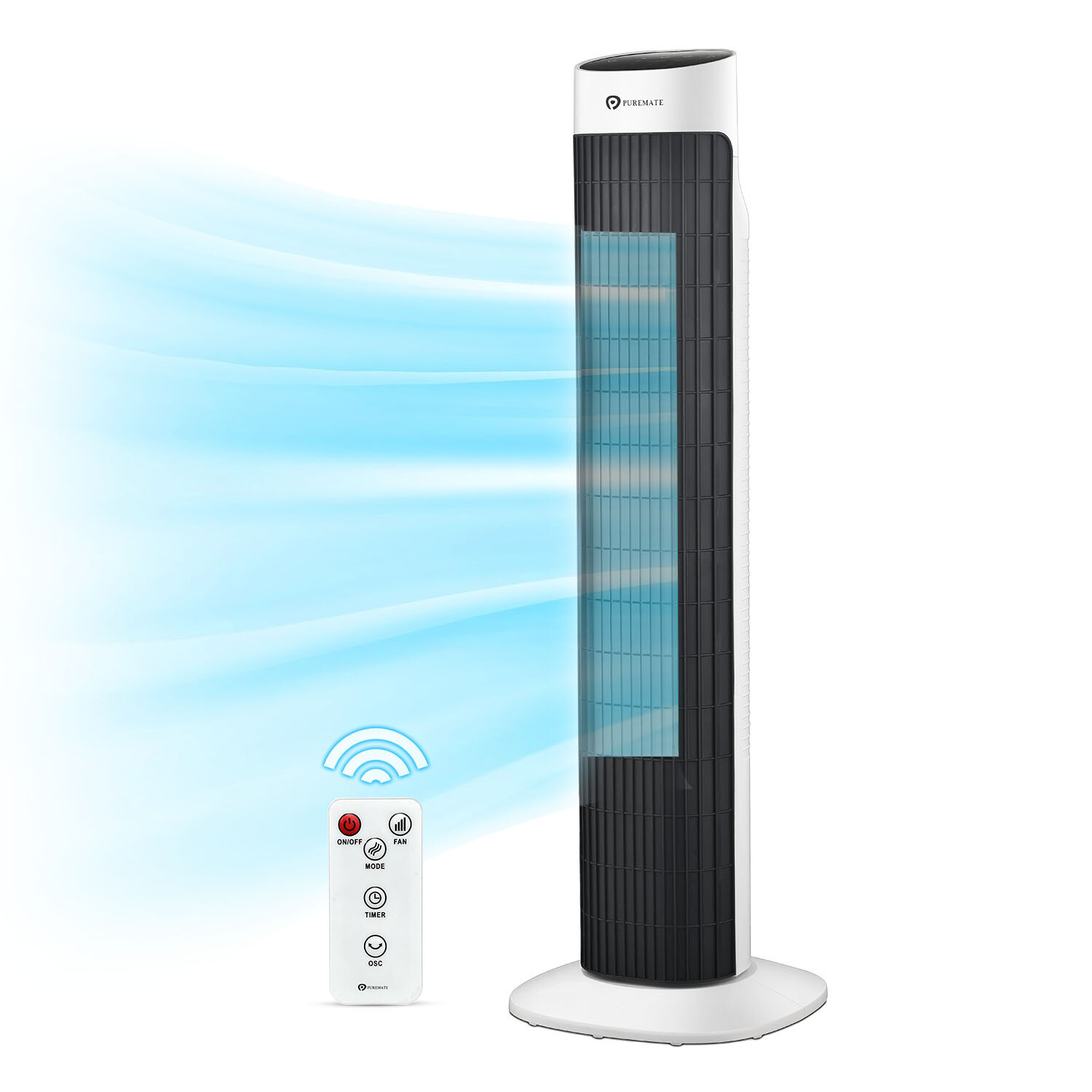 Tower Fan, 32-Inch Oscillating Tower Fan with 3 Cooling Fan Speeds & Timer