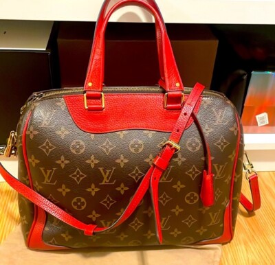 Louis Vuitton Monogram Canvas Retrio NM Red Trim Shoulder Cross