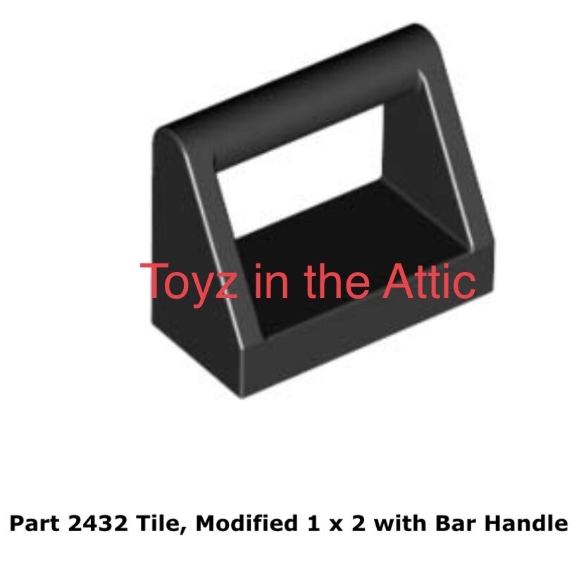 Lego 1x 2432 Black Tile, Modified 1 x 2 with Bar Handle 6832 | eBay