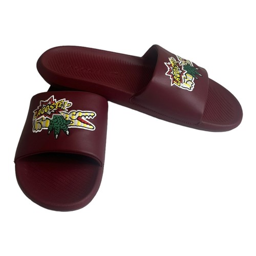 Sandalias/sandalias sintéticas de cocodrilo Lacoste para hombre borgoña/amarillas talla 12 - Imagen 3 de 7