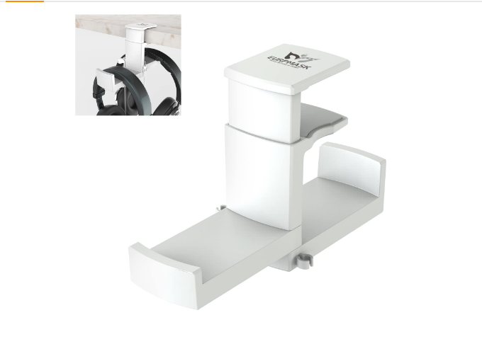 Headset, Headphone Stand, Dual VR Headset Hanger, 360 Degree, Spring-loaded,-image