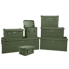 ALUBOX® Alukiste Olivgrün Transportbox abschließbar Werkzeugkiste Stapelecken