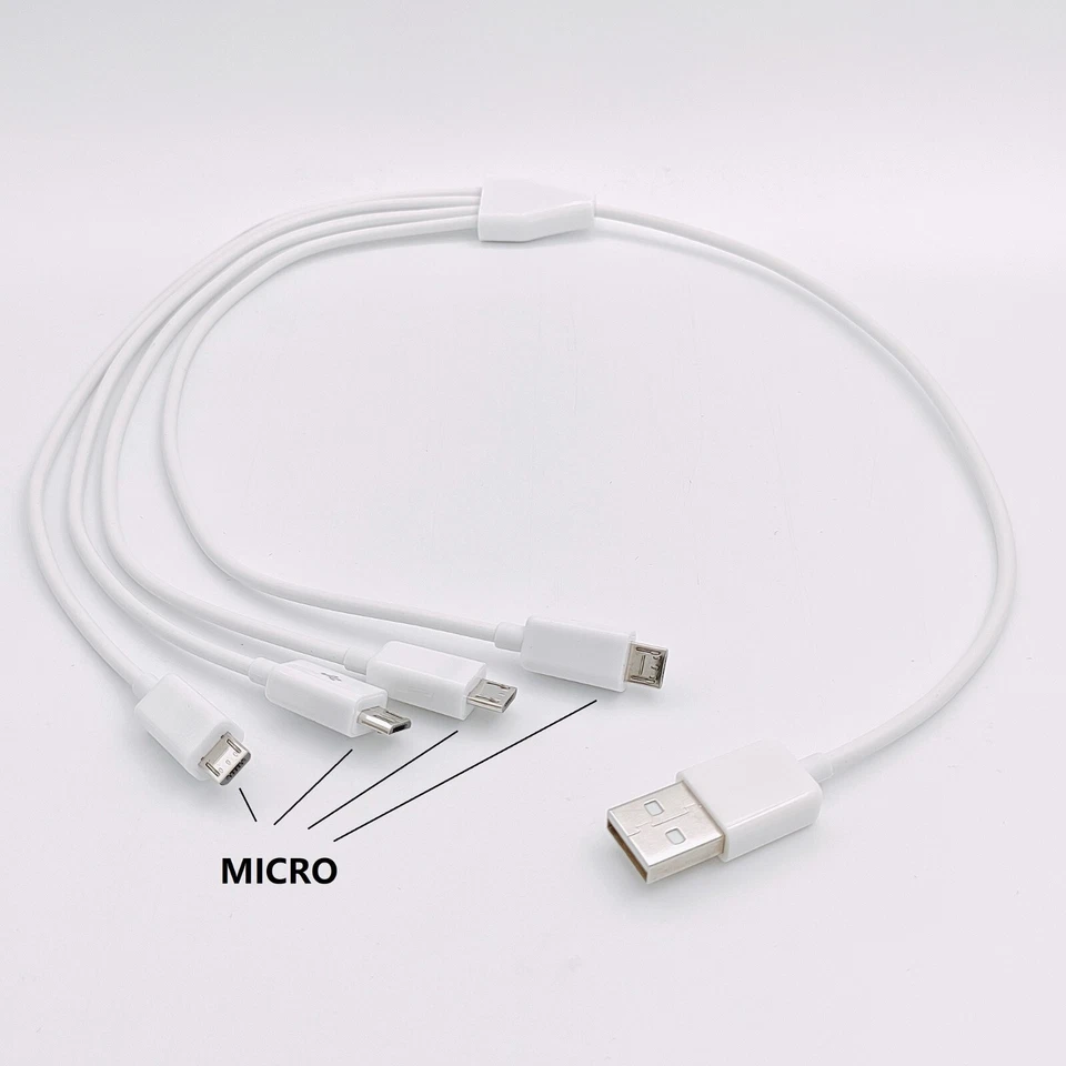 0.5meter USB A 2.0 Male to 4 x Micro USB 5 Pin Male Splitter Charging Cable - Image 3 of 4