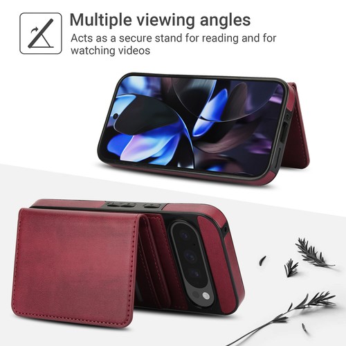 Leather Mag Safe Case For Google Pixel 9A 9 Pro XL 8Pro w/Detachable Card Wallet - Picture 6 of 16