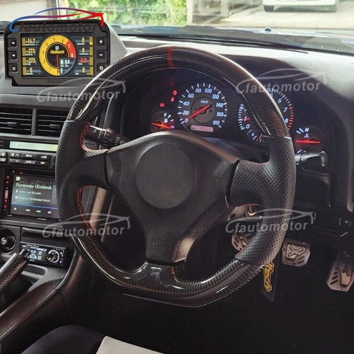 Carbon Fiber Steering Wheel Perforated Fit for Nissan GTR R34 Skyline 1999-2002 - Bild 2 von 12