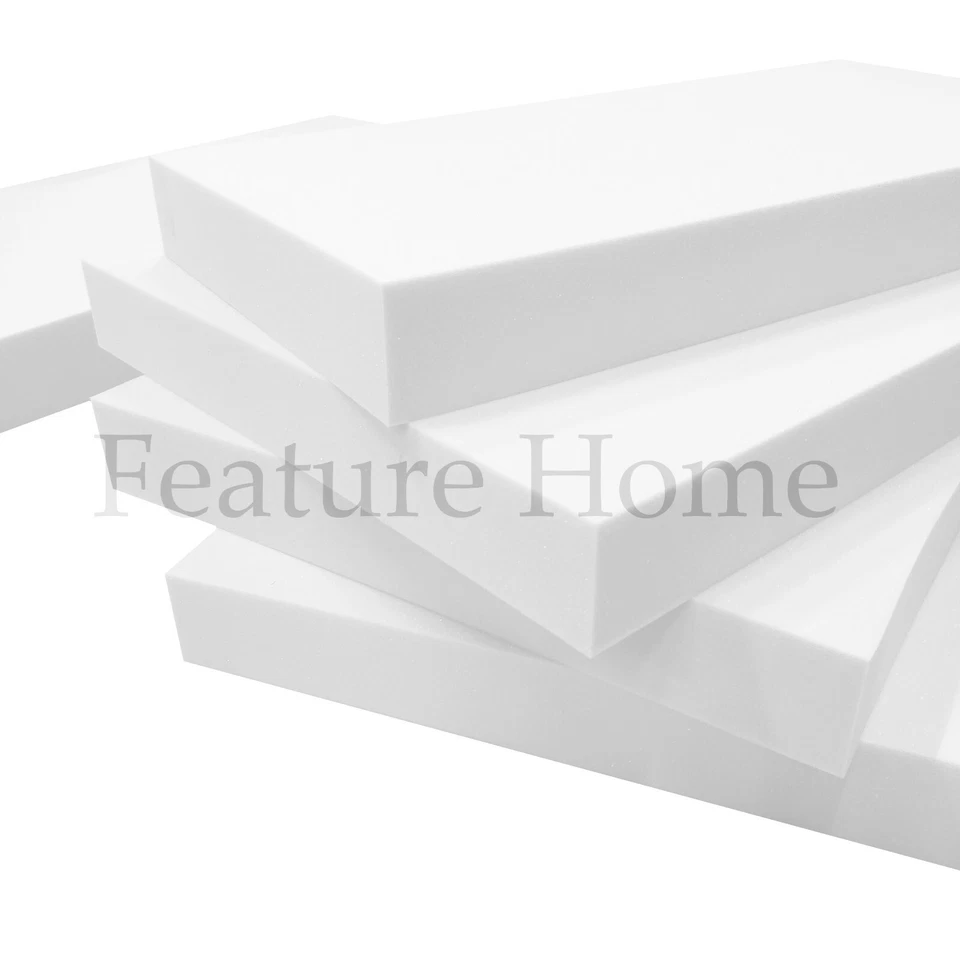 High Density Upholstery Foam Cut to Size – White Cushion Pad Sample 6"x3"x0.5" - Image 2 of 4