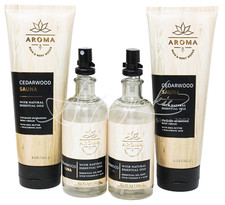 Bath  Body Works Cedarwood Sauna x2 Body Mist x2 Cream Lotion Essential Oils 4p