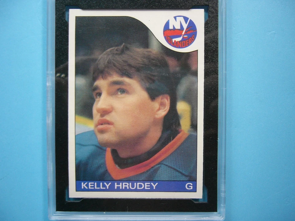 Tarjeta de hockey 1985/86 O-PEE-CHEE NHL #122 KELLY HRUDEY NOVATO RC KSA 10 GEMA MT OPC Foto 3 de 4