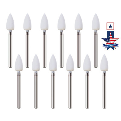Dental FG White Stone Polish Burs Porcelain Resin Handpiece Cone /Flame/Round OR