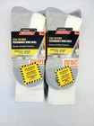Dickies Nano Glide Steel Toe Crew Performance Work Socks White/Grey 6-Pr Sz 6-12