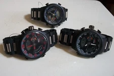 Men's Black & Silver Finish 2 Time,Day, Date, Alarm Sporty Casual Dressy Watch