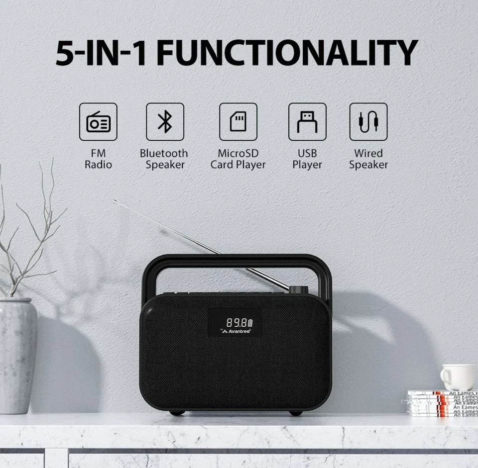 Powerbyte - Portable Digital FM Radio with Powerful 30W Stereo Bluetooth Speaker - image 2 of 4