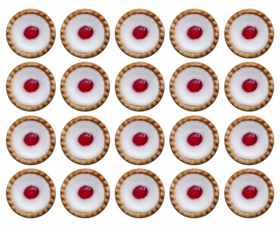 20x Cherry Bakewell Tarte Kuchen Neuheit 25 mm / 1 Zoll D Pin Button Anstecker