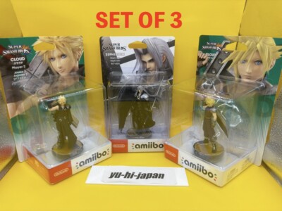Nintendo Amiibo FFV  Cloud Player 1 & 2 & Sephiroth Figure (Smash Bros) Set Of 3