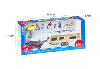 SIKU 1:55 PKW mit Wohnwagen Car with Caravan Diecast Model Car Toy