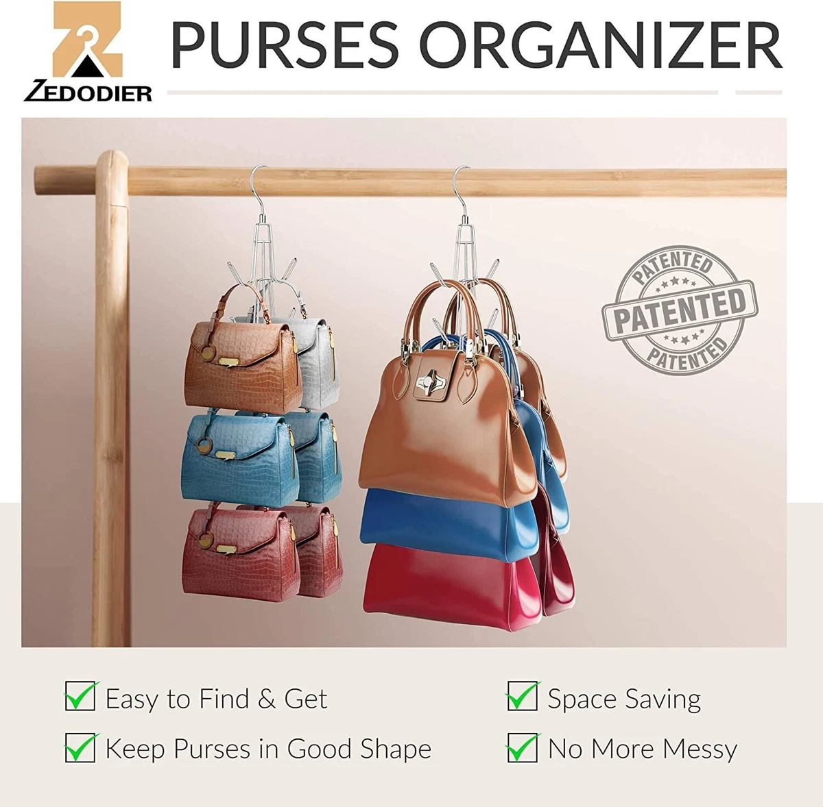 Purse Hanger Hook Wardrobe Bag, Hanging Handbag Organizer