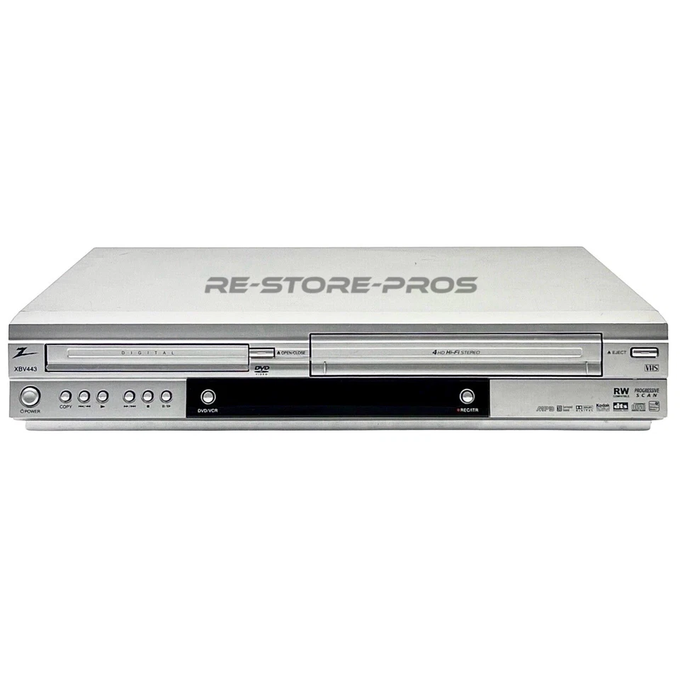Zenith XBV443 DVD VCR Combo Reproductor VHS Hi-Fi Estéreo Escaneo Progresivo Foto 3 de 4