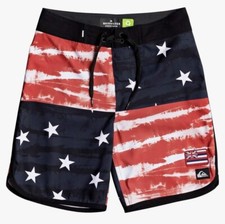 NWT Quiksilver Everyday Freedom Quad Youth 17 Boardshort Swim Trunk Sz 28/14