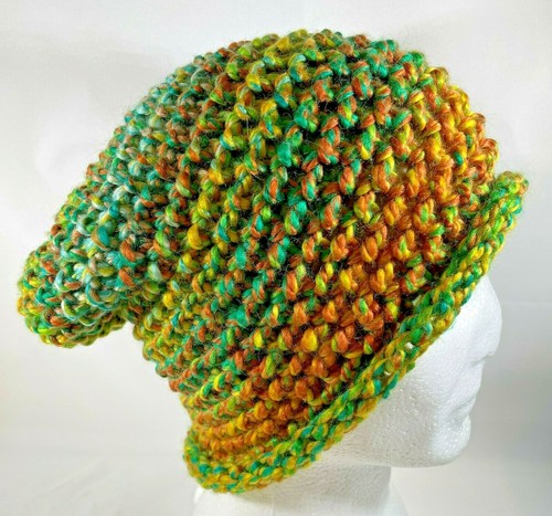 Hand Knit XL Extra Large Hat Beanie 