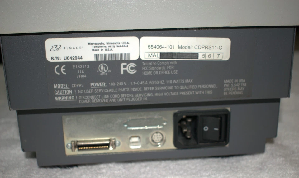 Rimage Prism-Plus Perfect Image CDPRS-11C CD/DVD/BR Color Thermal Printer P-5 - Image 4 of 4