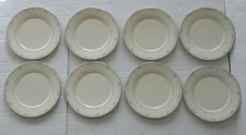 Lot/8 Lenox Carolina Lunch Salad Plates-8-1/4" Blue Floral/Platinum Band
