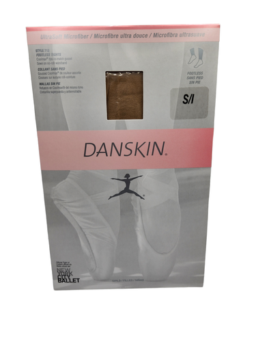 Danskin Girls Size S/I (4-7) Light Toast Footless Tights Ultra Soft Style 712