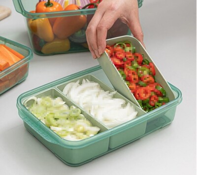 Easy & Free Strong Wave Keep 3 Division Cube Food Storage Container Baby Feeding