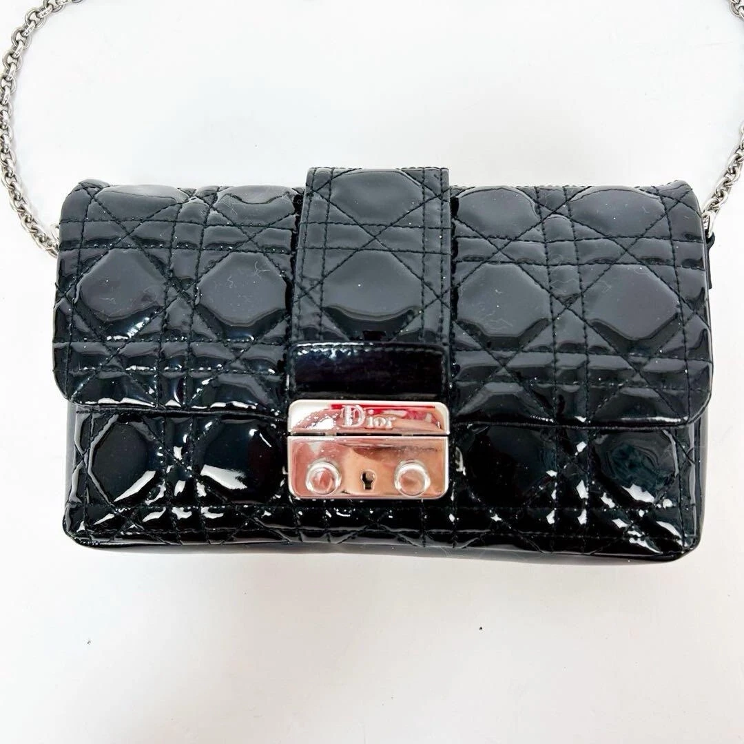 Portefeuille Christian Dior Lady Dior Rendez vous chaîne courte cannage couette breveté