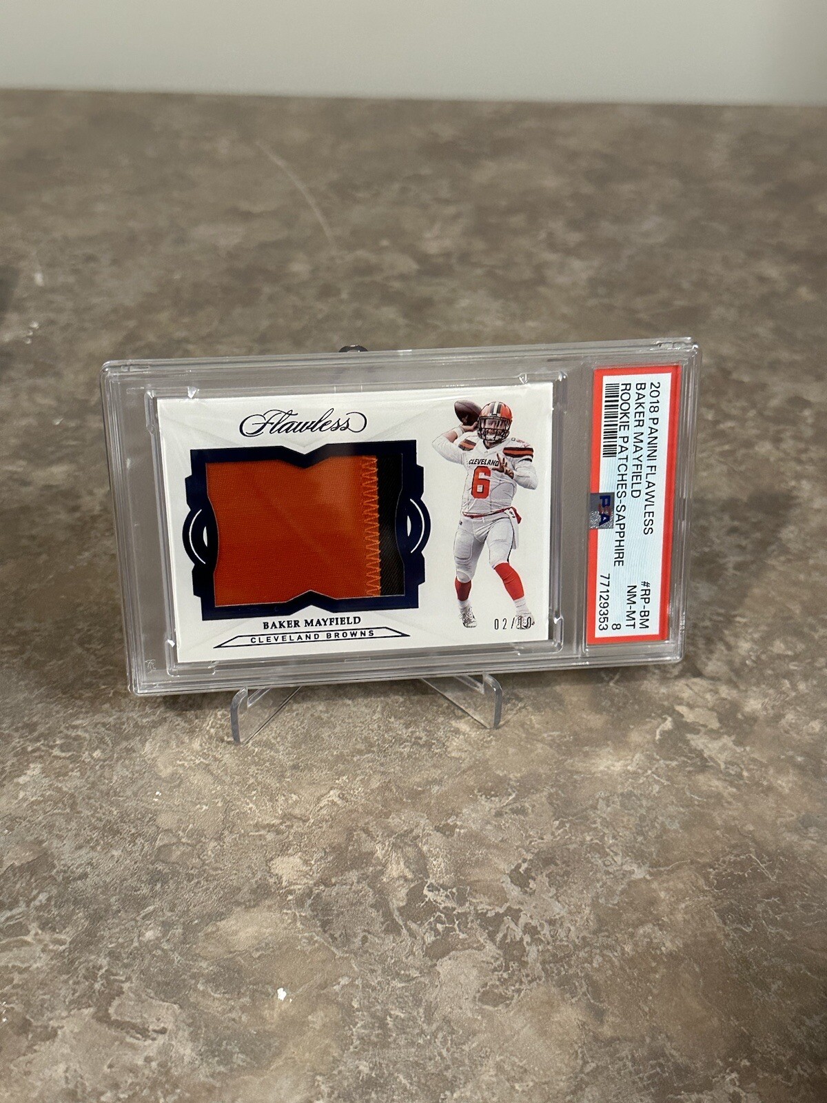 Baker Mayfield Panini Flawless Rookie Patches #RPBM Sapphire