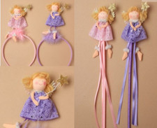 36 LINDAS NIÑAS MUÑECA DE HADAS ALICIA BANDA PELO BANDA CABEZA Y VARITA ELEGANTE VESTIDO DE FIESTA 