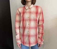 Le Jeans Marithe Francois Girbaud Check Womens Shirt Button Size Plaid US30 FR42