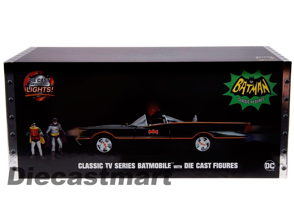 Jada 1:18 Classic TV Series 1966 Batmobile with Lights Batman and