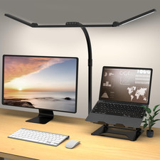 3 Light Bar Gooseneck Architect Desk Lamp with Clamp, 24W Bright Led Tall Overhe