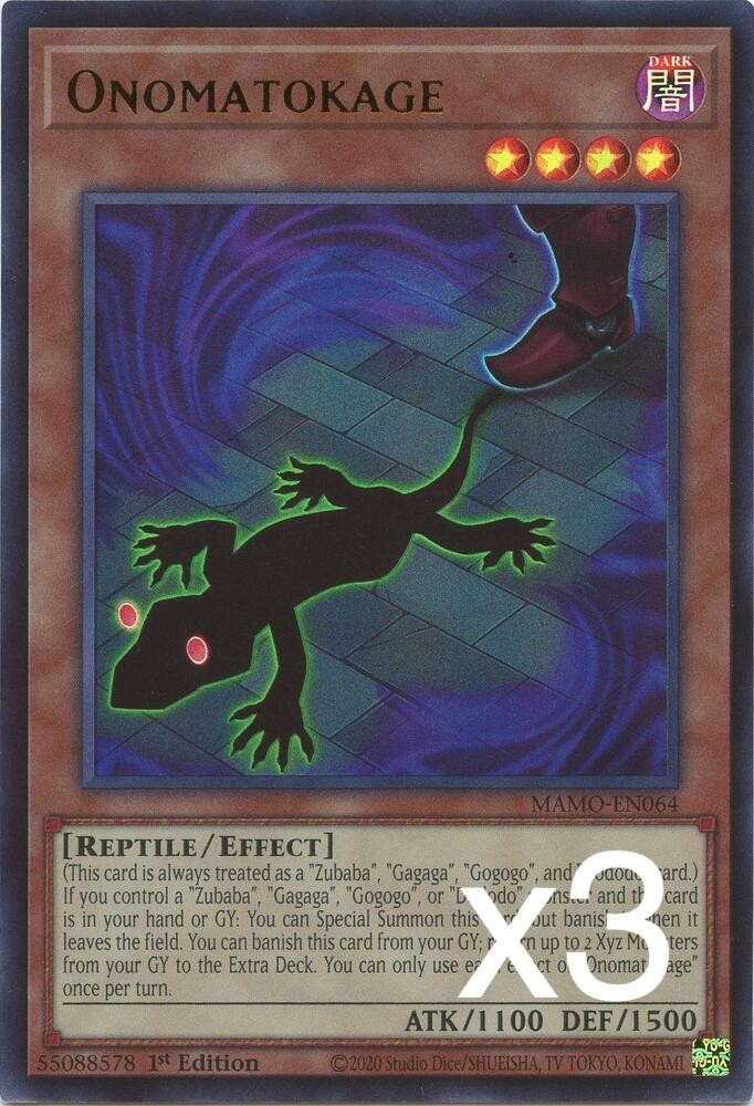 3X Yugioh Onomatokage MAMO-EN064 Ultra Rare 1st Edition NM