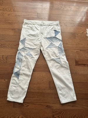 Isabel Marant Etoile Women s White Star Patchwork Denim Jeans Size 40 (US 8)