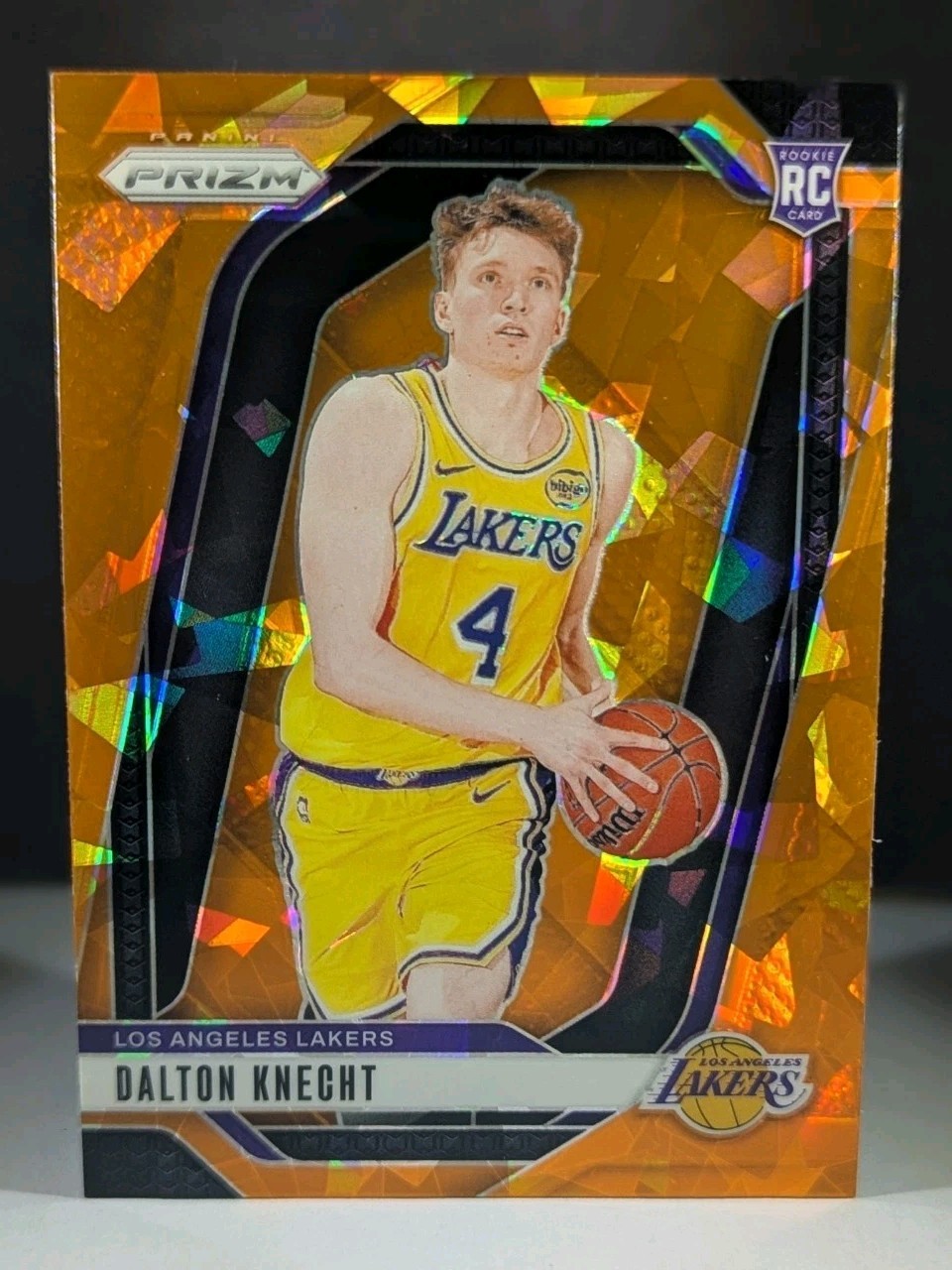 2024-25 Panini NBA Prizm #238 Dalton Knecht RC Orange Cracked Ice Los Angeles...