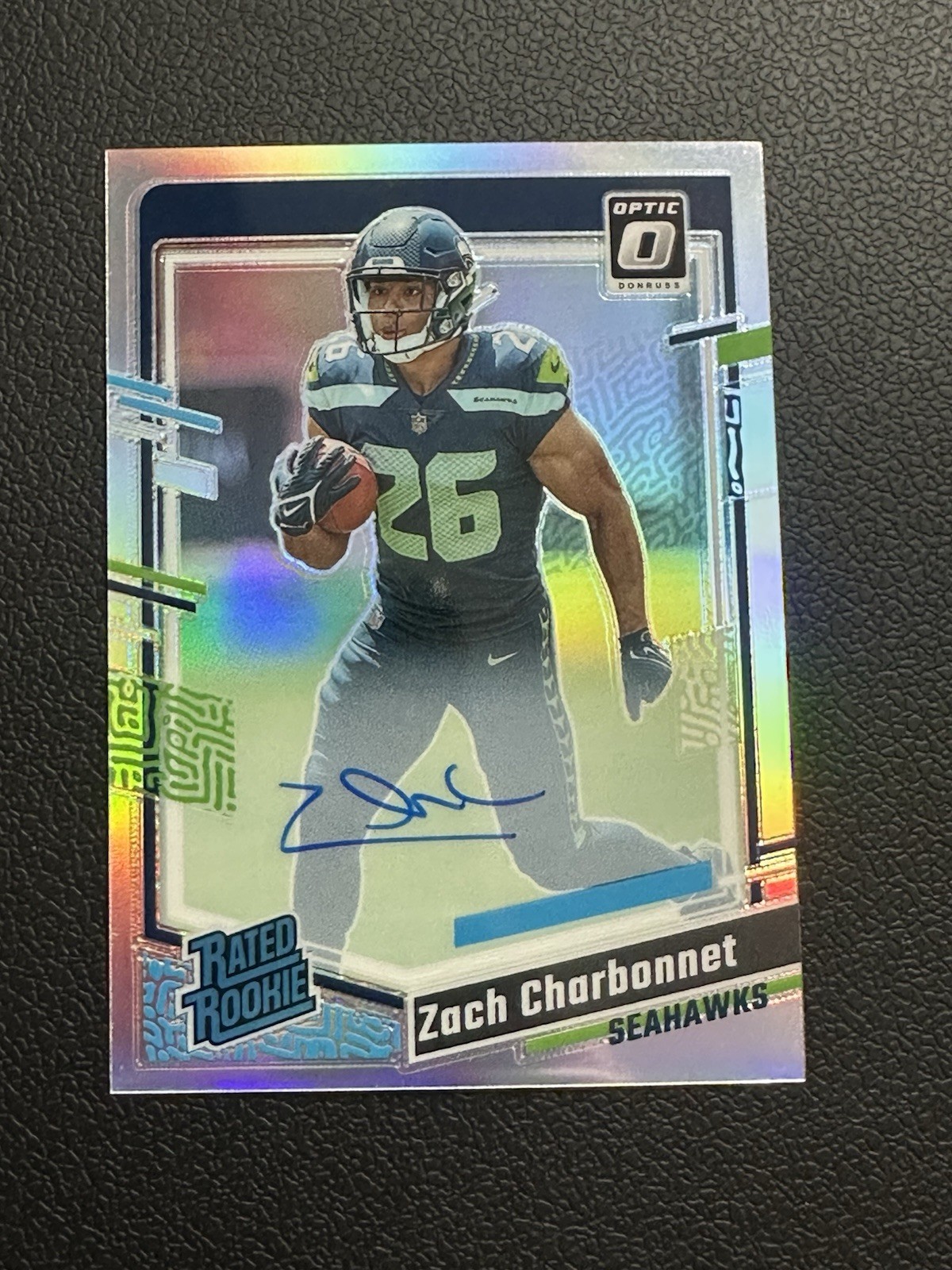 2023 Donruss Optic Holo #294 Zach Charbonnet Seahawks RC Rated Rookie AUTO /150