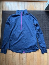 Under Armour COLDGEAR 1/2 Zip Athletic Sport Shirt Blue Pink Women's XL Running