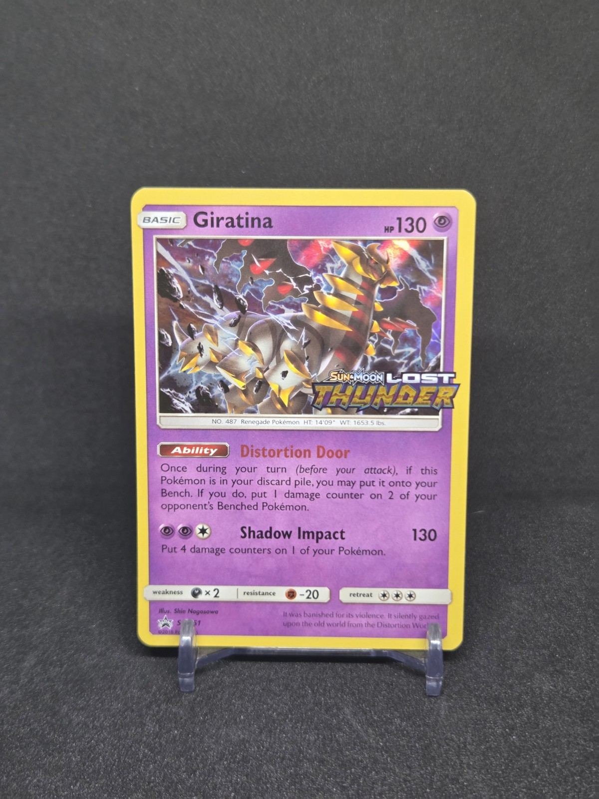 Pokemon Giratina - SM151 Lost Thunder Prerelease Stamp - Black Star Promo VLP/NM