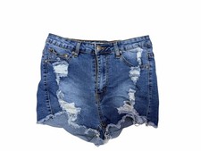 American Bazi Denim Shorts Girls Medium Distressed High Rise Stretch Jean short